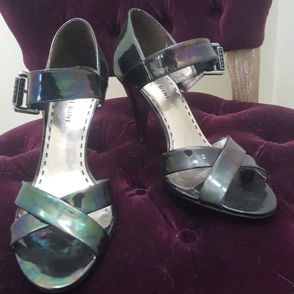 Black Holographic Heels Gianni Bini